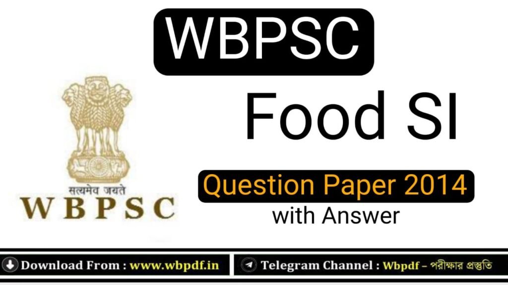 Food SI Question Paper 2014