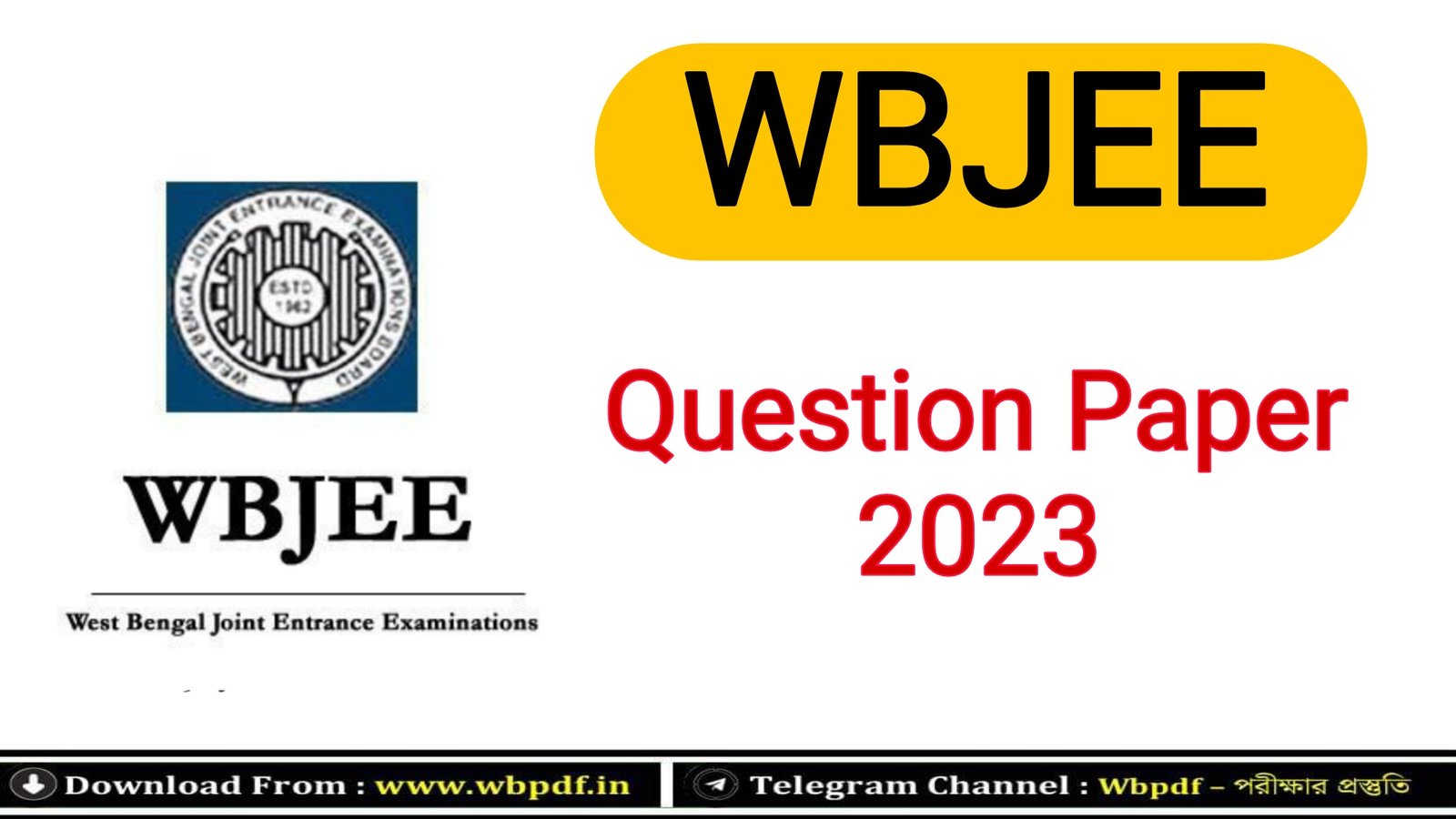 WBJEE 2023 Question Paper PDF